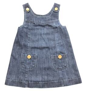 Baby Gap Toddler Denim Jumper Dress 2 Years Blue Jean Pinafore Pockets